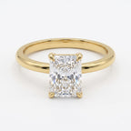 Modern Radiant-cut diamond solitaire Engagement ring