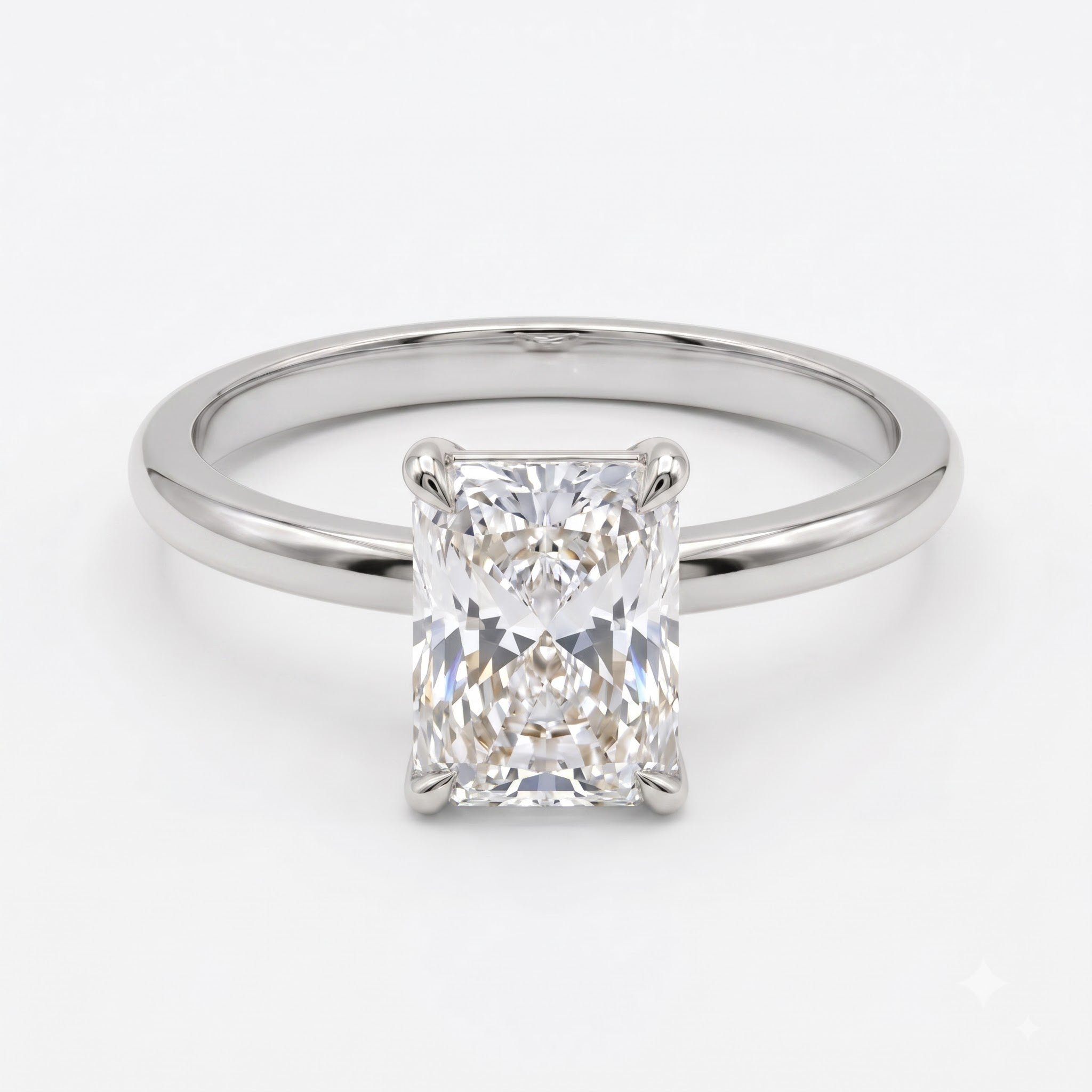 Modern Radiant-cut diamond solitaire Engagement ring