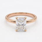 Modern Radiant-cut diamond solitaire Engagement ring