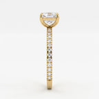 Modern Ascher Cut Lab Diamond Solitaire Engagement Ring