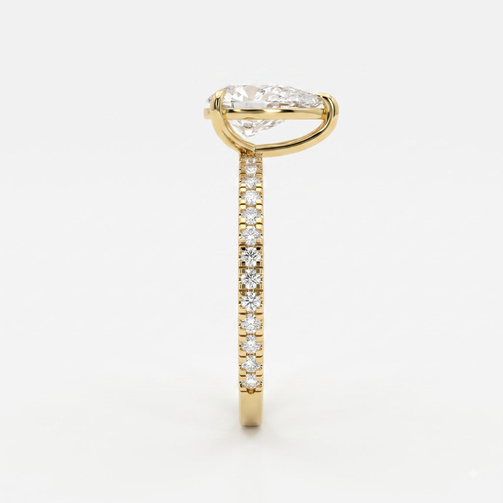 Modern Luxury Pear Cut Lab Grown Diamond Engagement Ring