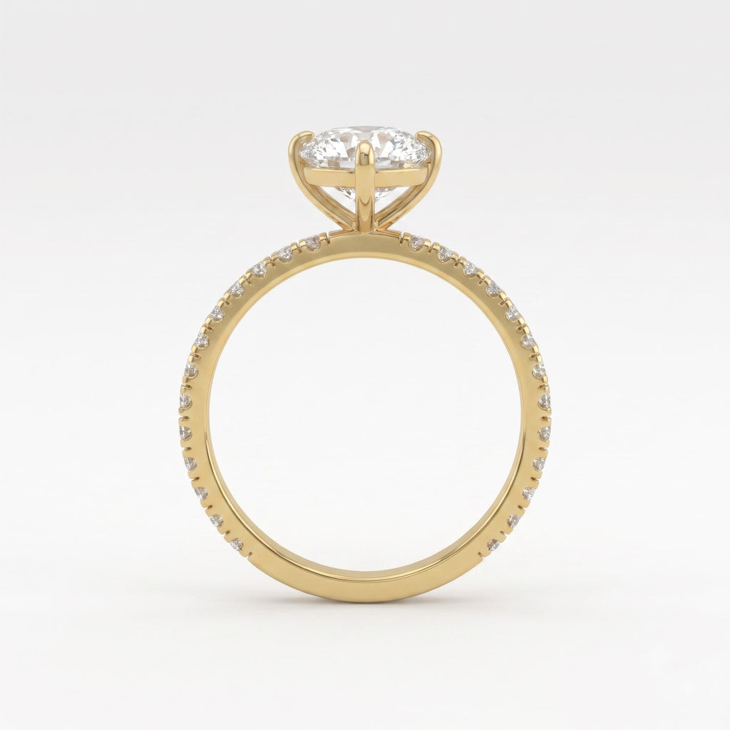 Eternal Heart Diamond Pave Setting Engagement Ring