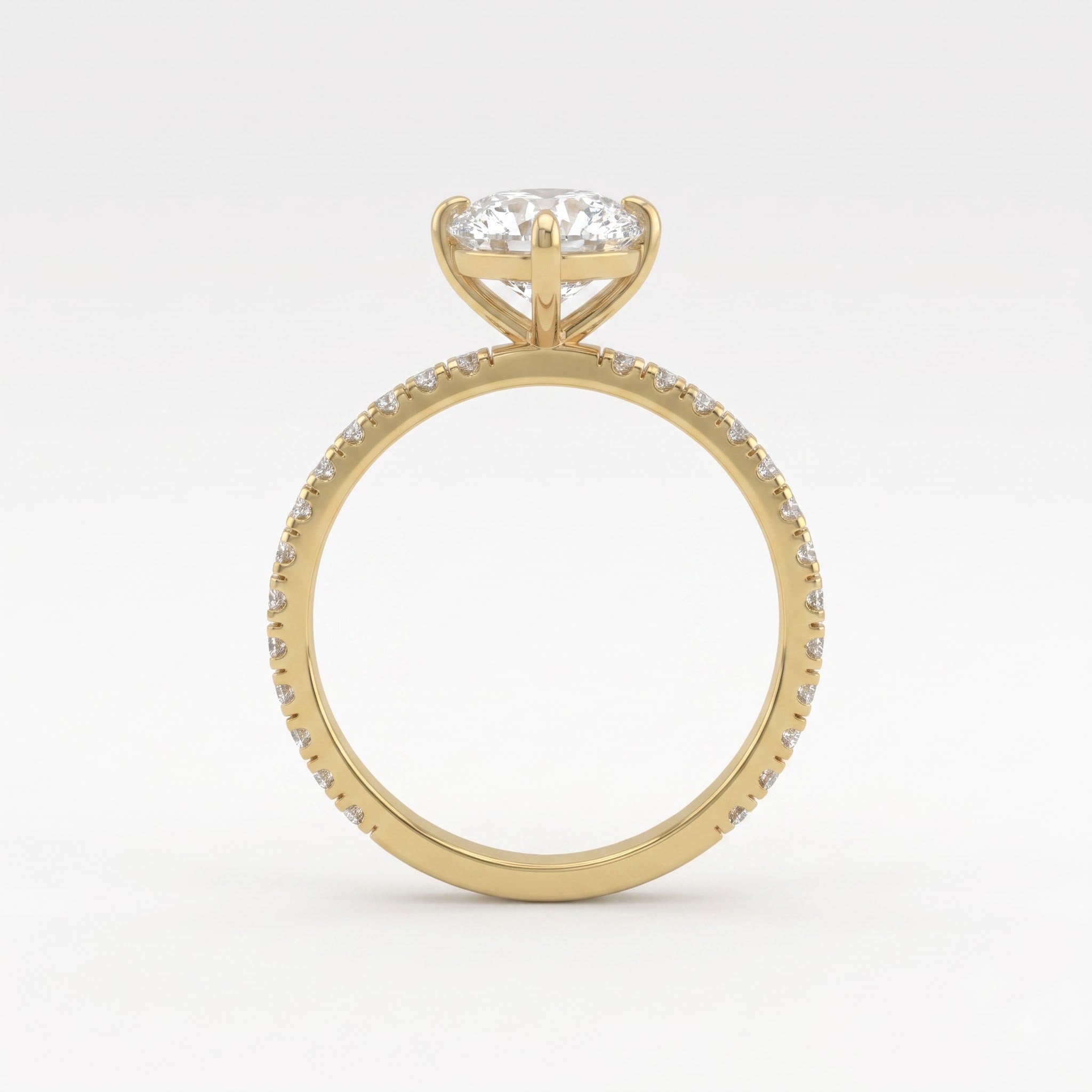 Eternal Heart Diamond Pave Setting Engagement Ring