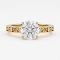 Lumière Heritage Round Cut Floral Filigree Vintage Ring