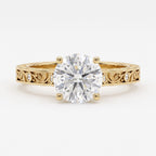 Lumière Heritage Round Cut Floral Filigree Vintage Ring