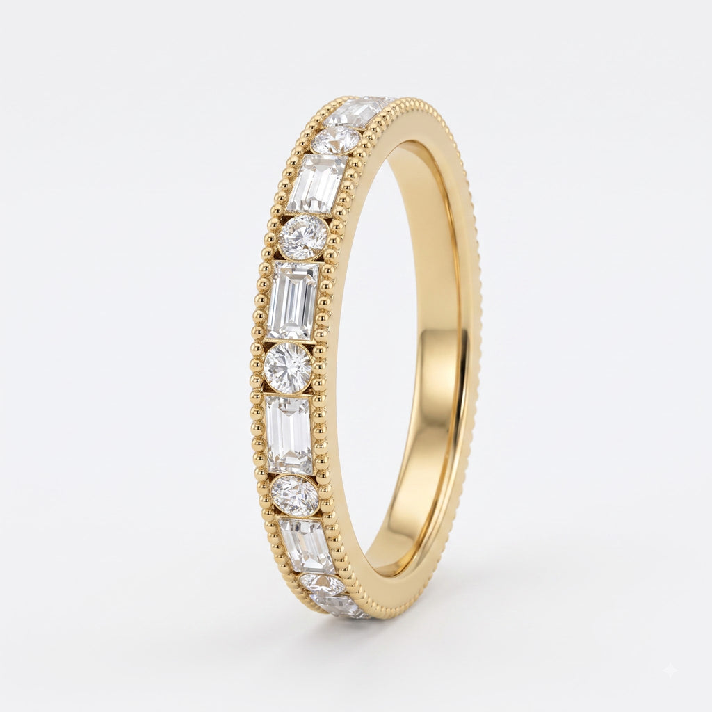 Aurelia Étoile Round & Baguette Diamond Eternity Band