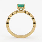 Modern Green Oval Diamond Vintage Inspired Ring