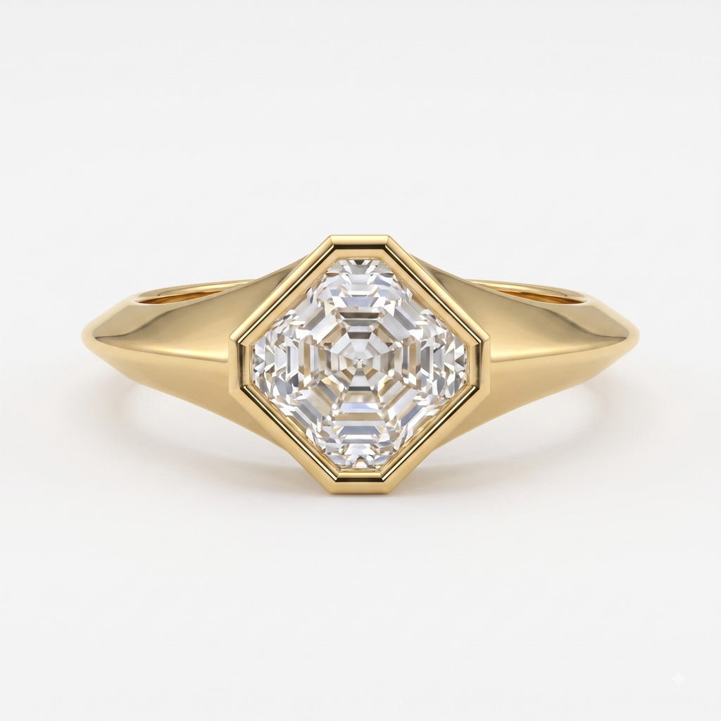 Modern Heirloom Asscher Cut Diamond Solitaire Ring