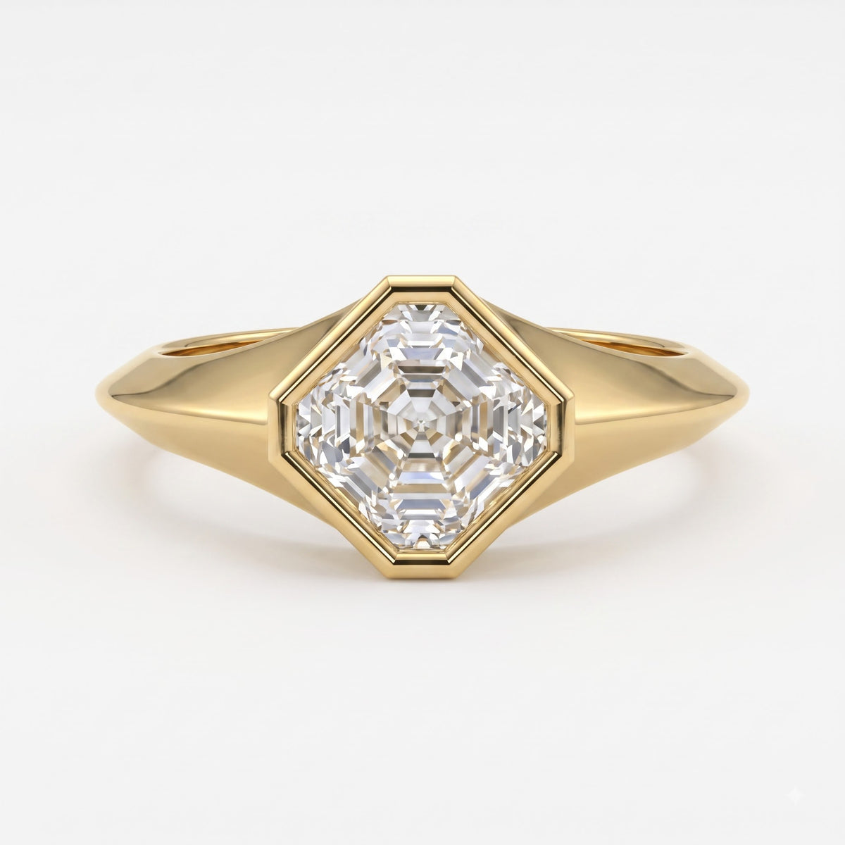 Modern Heirloom Asscher Cut Diamond Solitaire Ring
