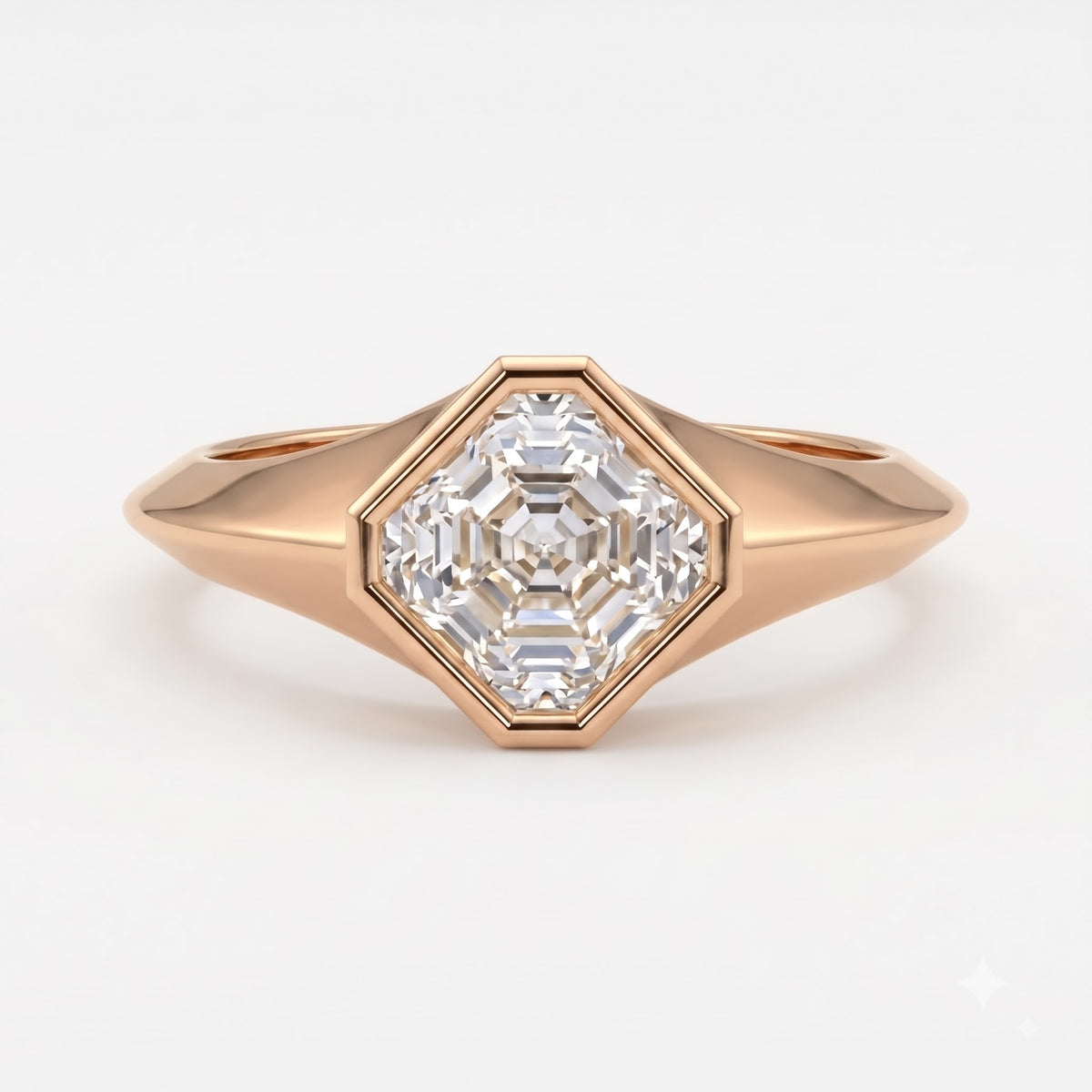Modern Heirloom Asscher Cut Diamond Solitaire Ring