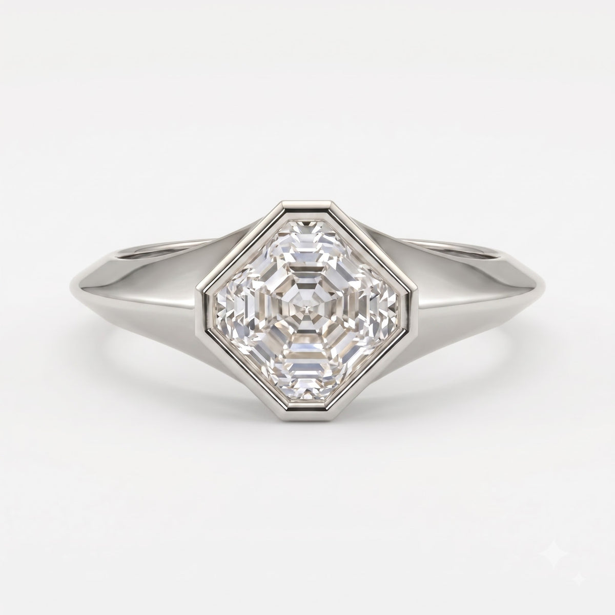 Modern Heirloom Asscher Cut Diamond Solitaire Ring