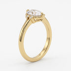 Lumière Bezel Split-Shank Long Cushion Diamond Side Stone Ring