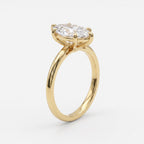 Elongated Marquise Diamond Solitaire Engagement Ring