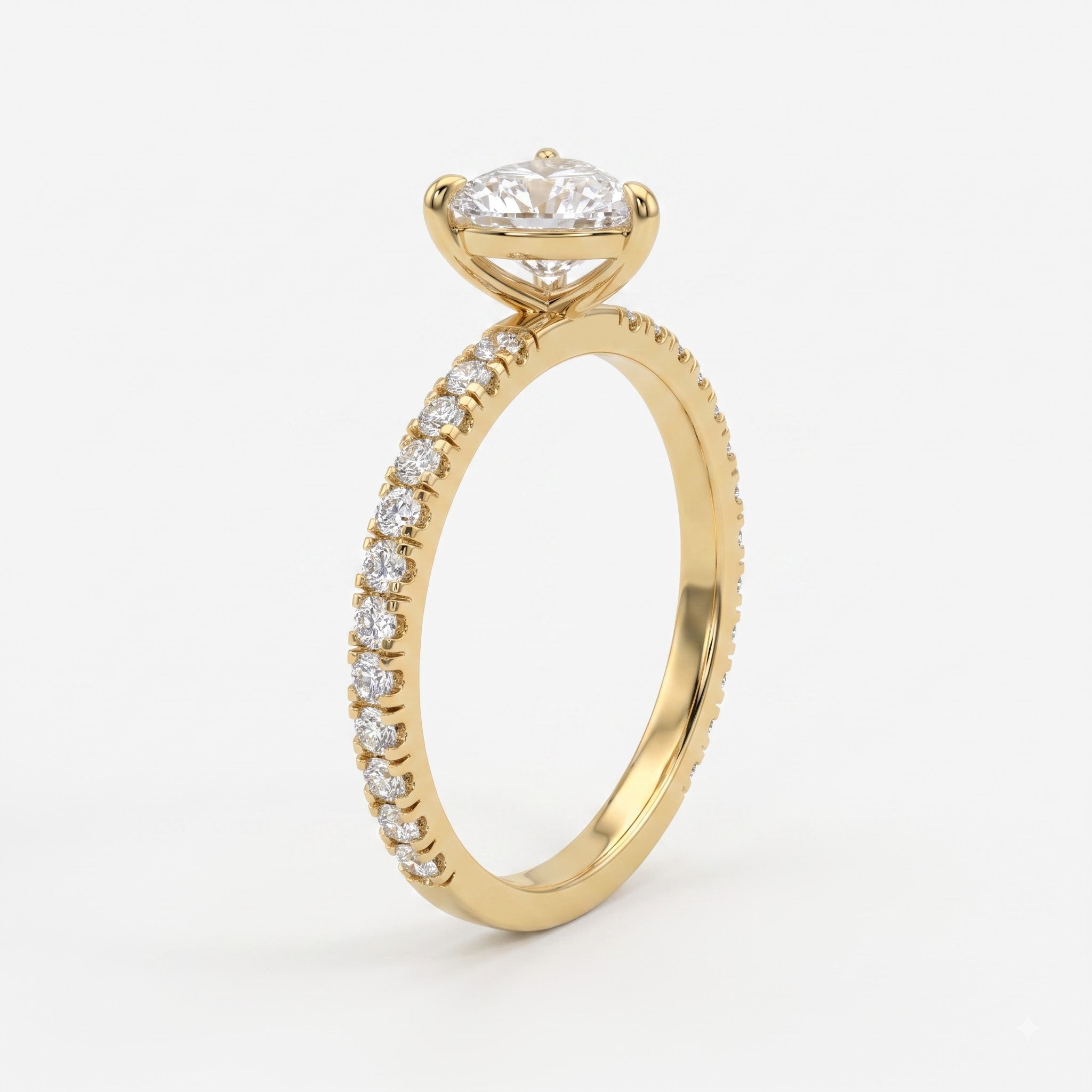 Eternal Heart Diamond Pave Setting Engagement Ring