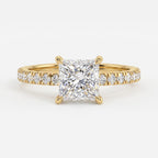 The Aurelia Princess Cut Diamond Pave Setting Engagement Ring
