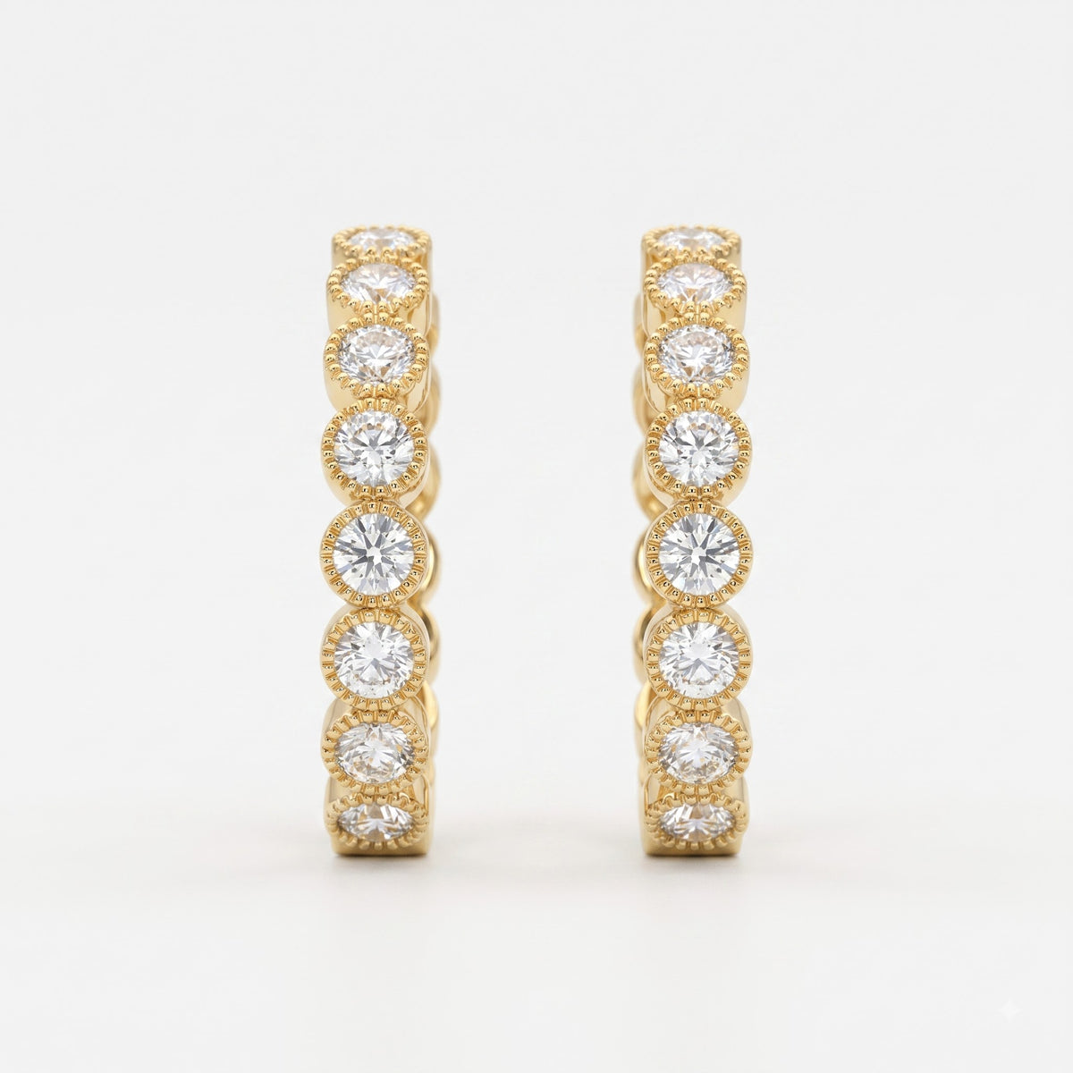 Aureline Brilliant Round Diamond Hoops Earrings