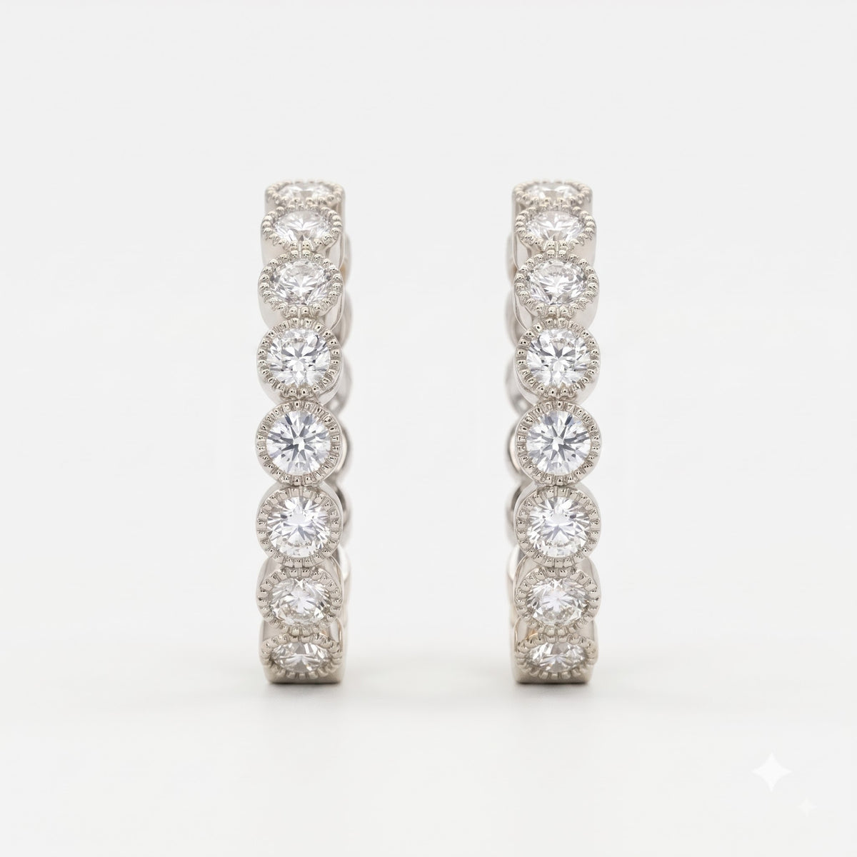 Aureline Brilliant Round Diamond Hoops Earrings