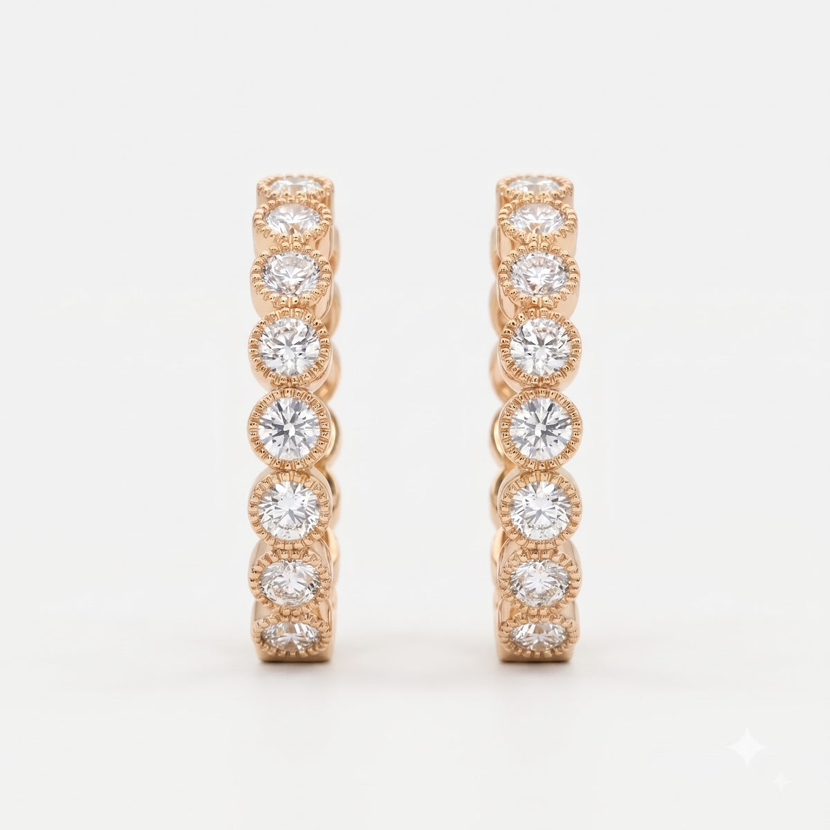 Aureline Brilliant Round Diamond Hoops Earrings