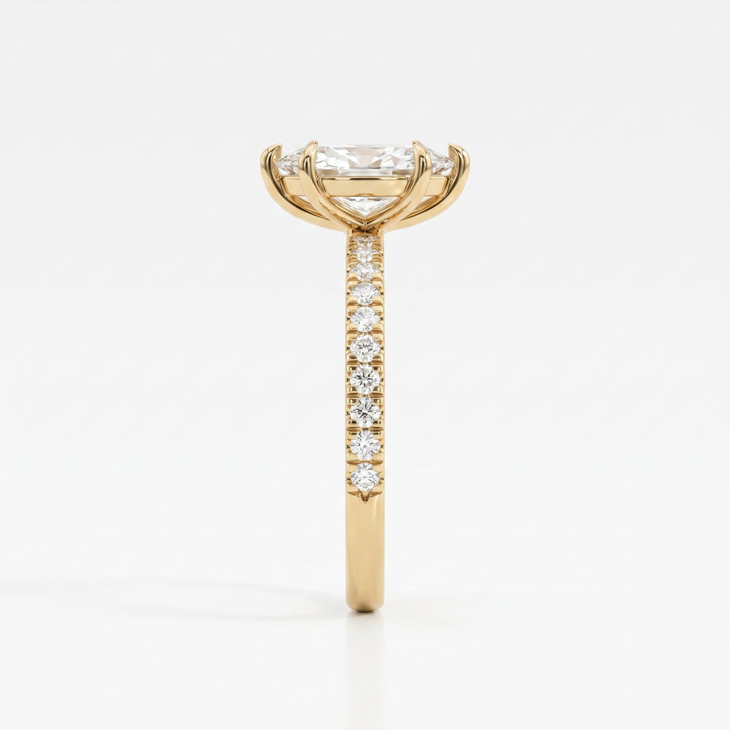 Elegant marquise-cut diamond Side Stone engagement ring