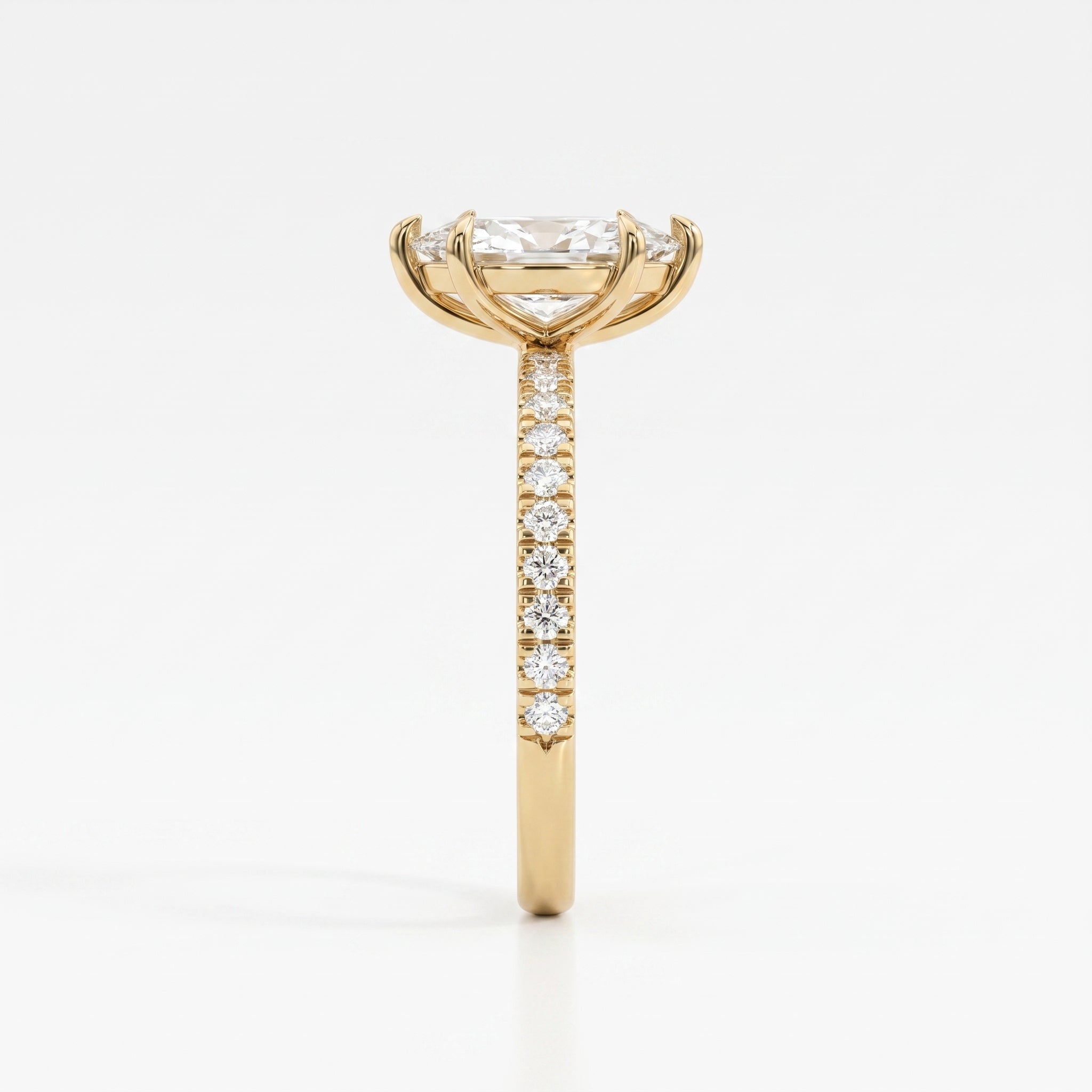 Elegant marquise-cut diamond Side Stone engagement ring