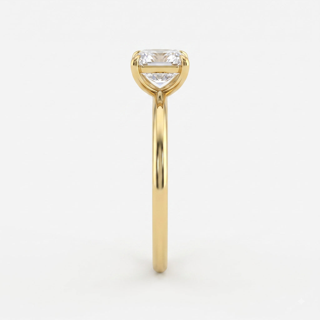 Aurelia Asscher Cut Diamond Solitaire Engagement Ring