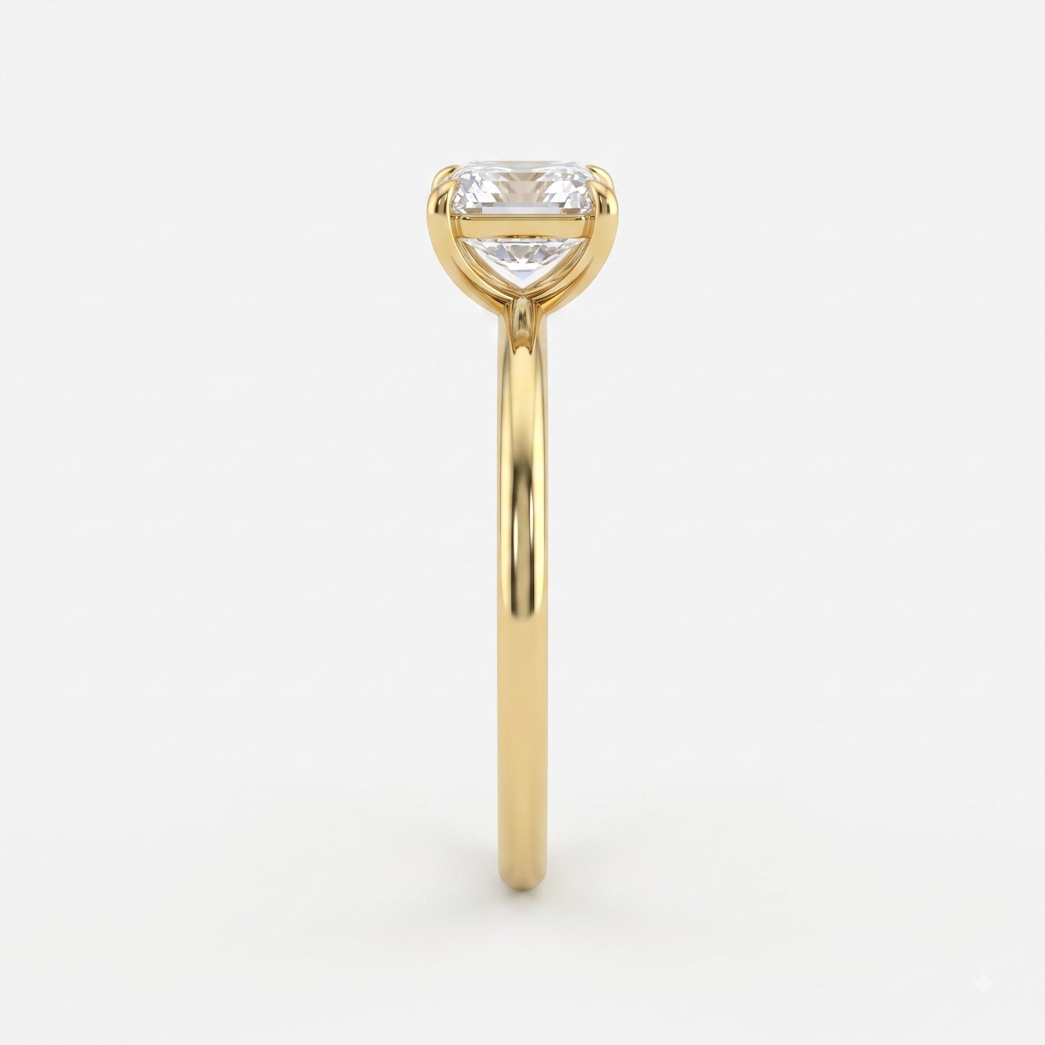 Aurelia Asscher Cut Diamond Solitaire Engagement Ring