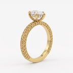 Valencia Vintage Dutch Marquise Diamond Hidden Halo Ring
