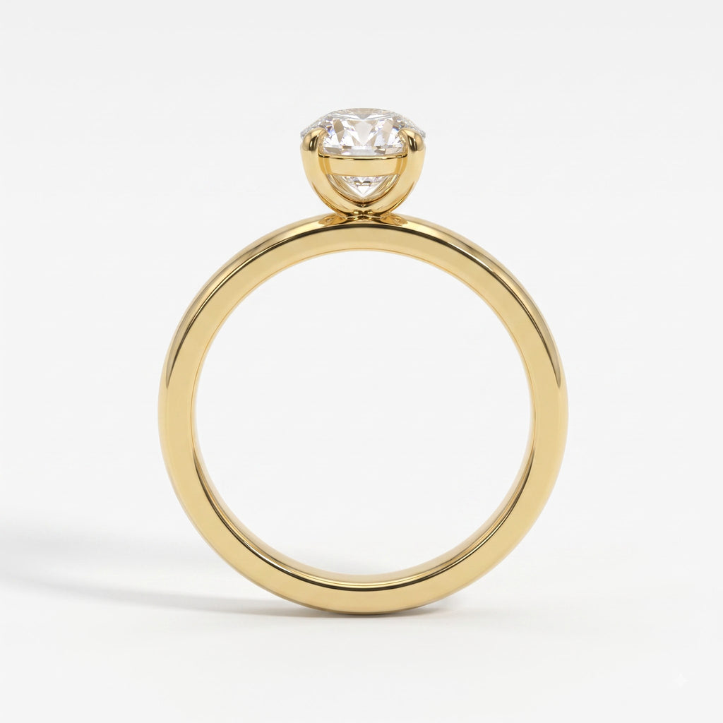 Minimalist Modern Teardrop Pear Cut Diamond Solitaire Ring