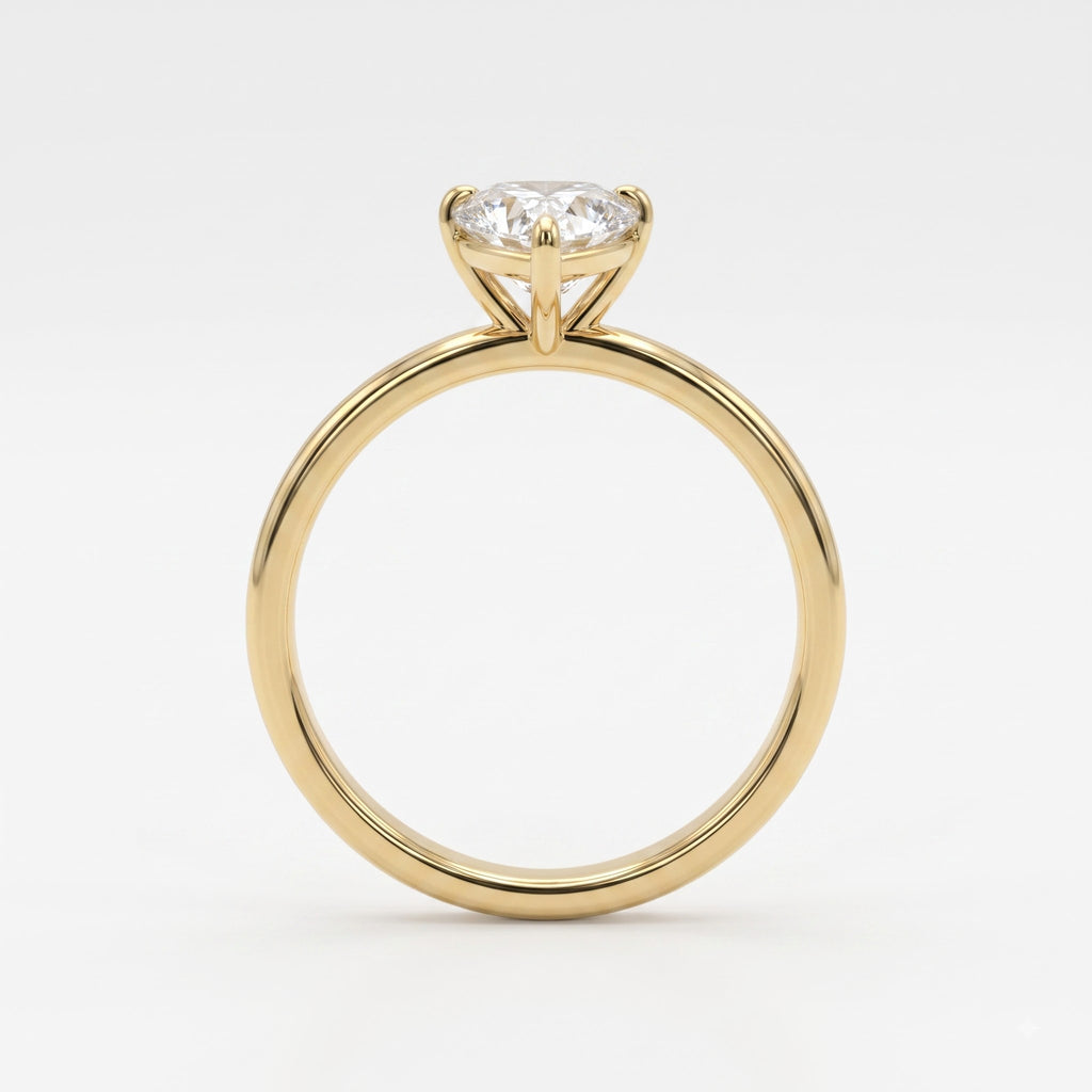 Minimalist Heart Cut Lab Diamond Engagement Ring