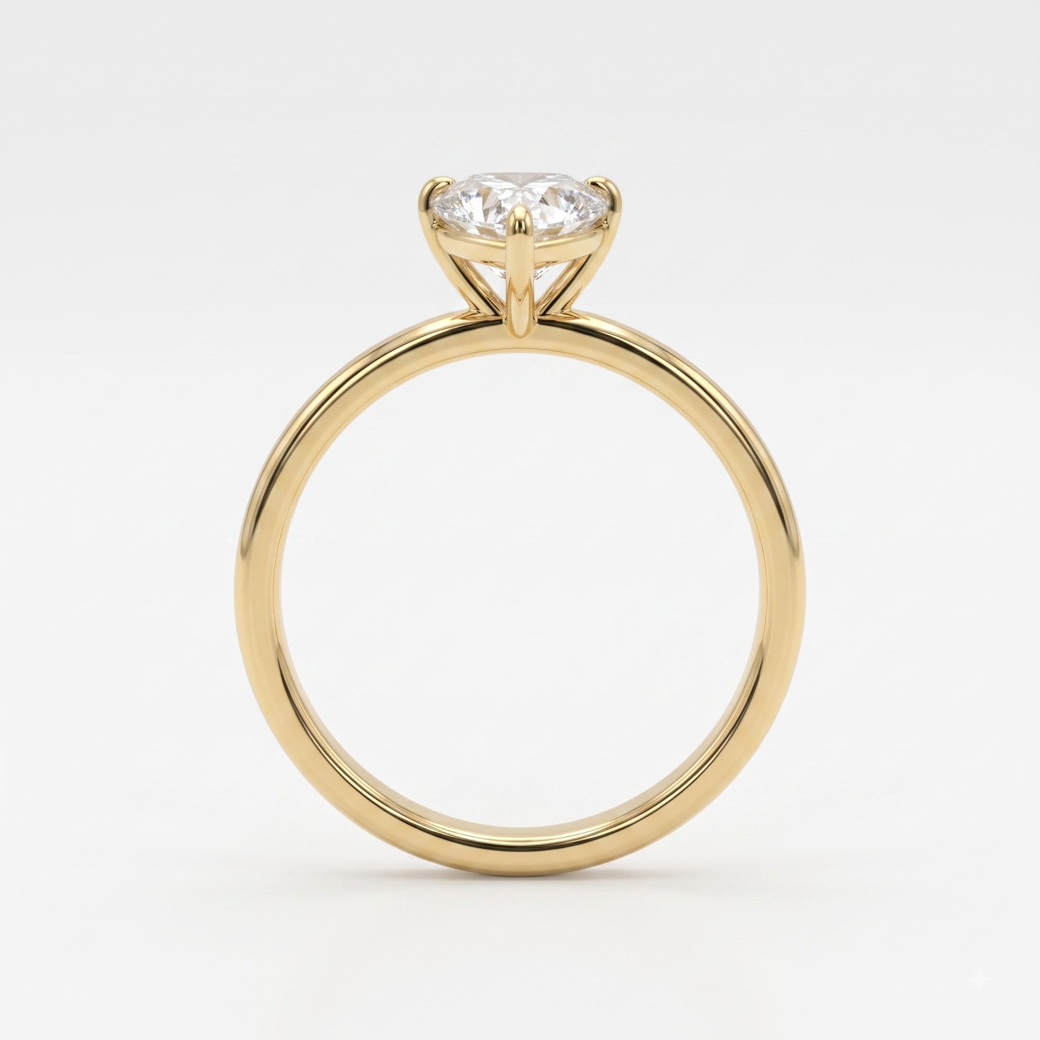 Minimalist Heart Cut Lab Diamond Engagement Ring