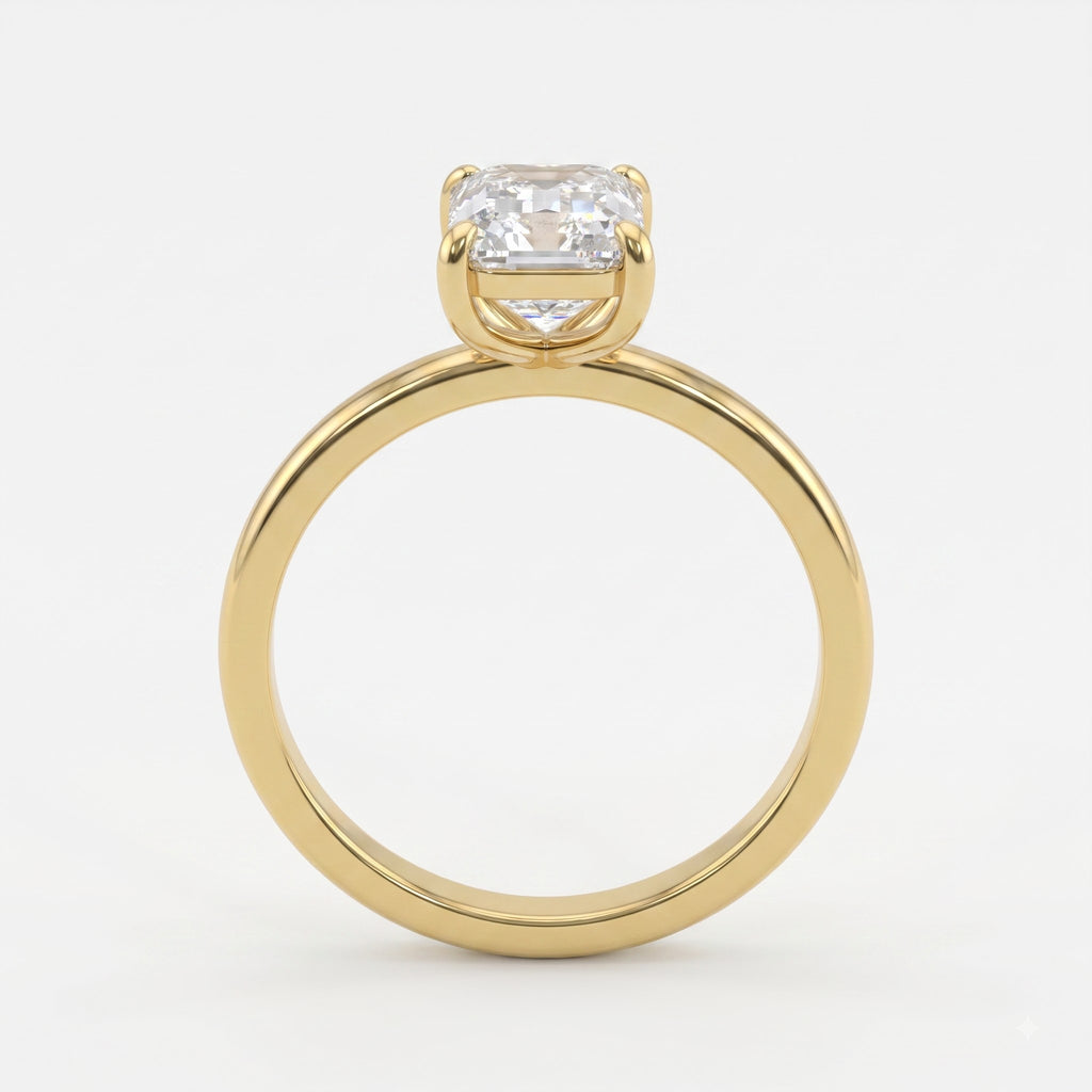 Modern Radiant-cut diamond solitaire Engagement ring