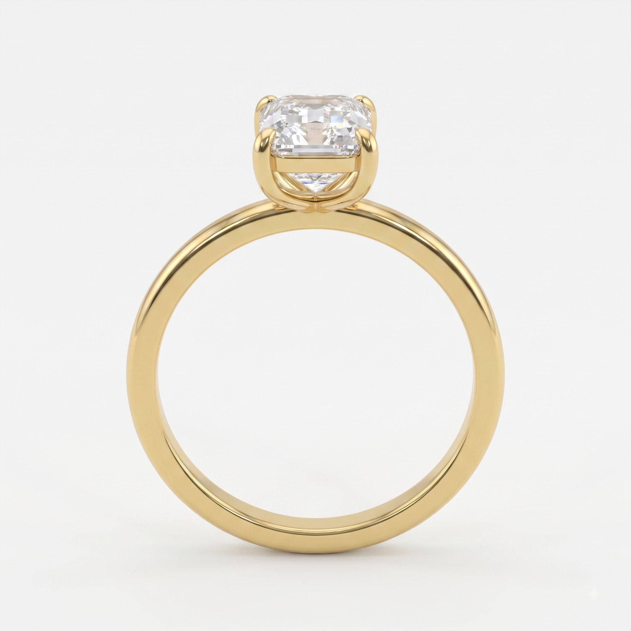 Modern Radiant-cut diamond solitaire Engagement ring