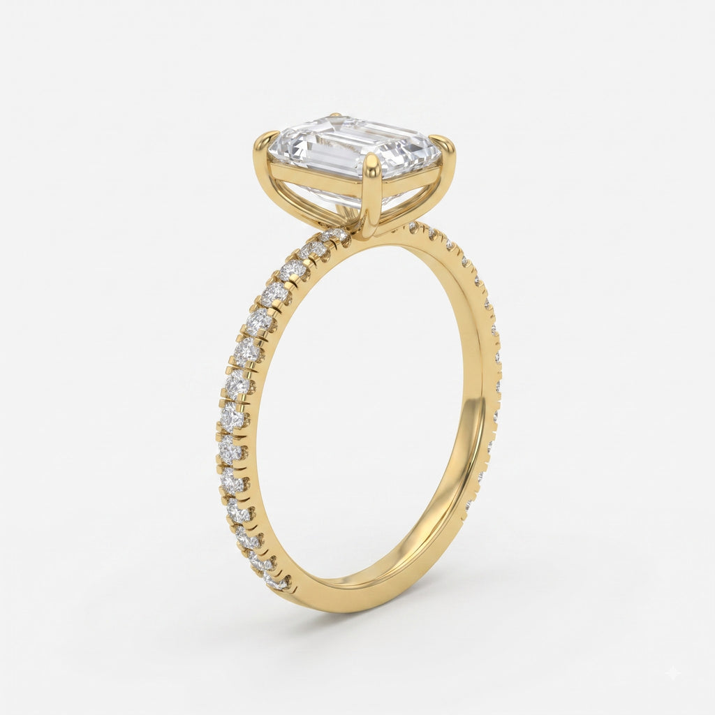 Emerald Cut Lab Grown Diamond Engagement Ring