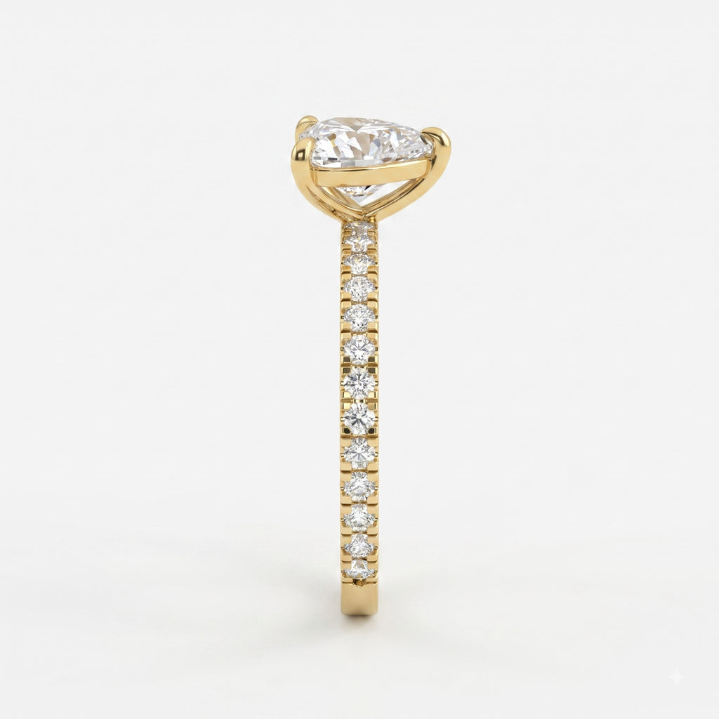 Eternal Heart Diamond Pave Setting Engagement Ring
