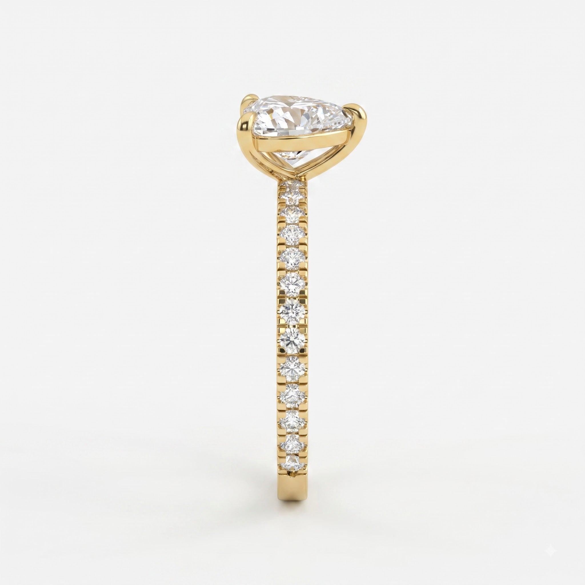 Eternal Heart Diamond Pave Setting Engagement Ring