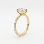 Elongated Radiant Cut Lab Diamond Engagement Ring