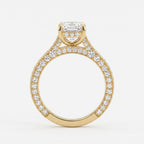 The Élanora Vintage Emerald Diamond Hidden Halo Ring