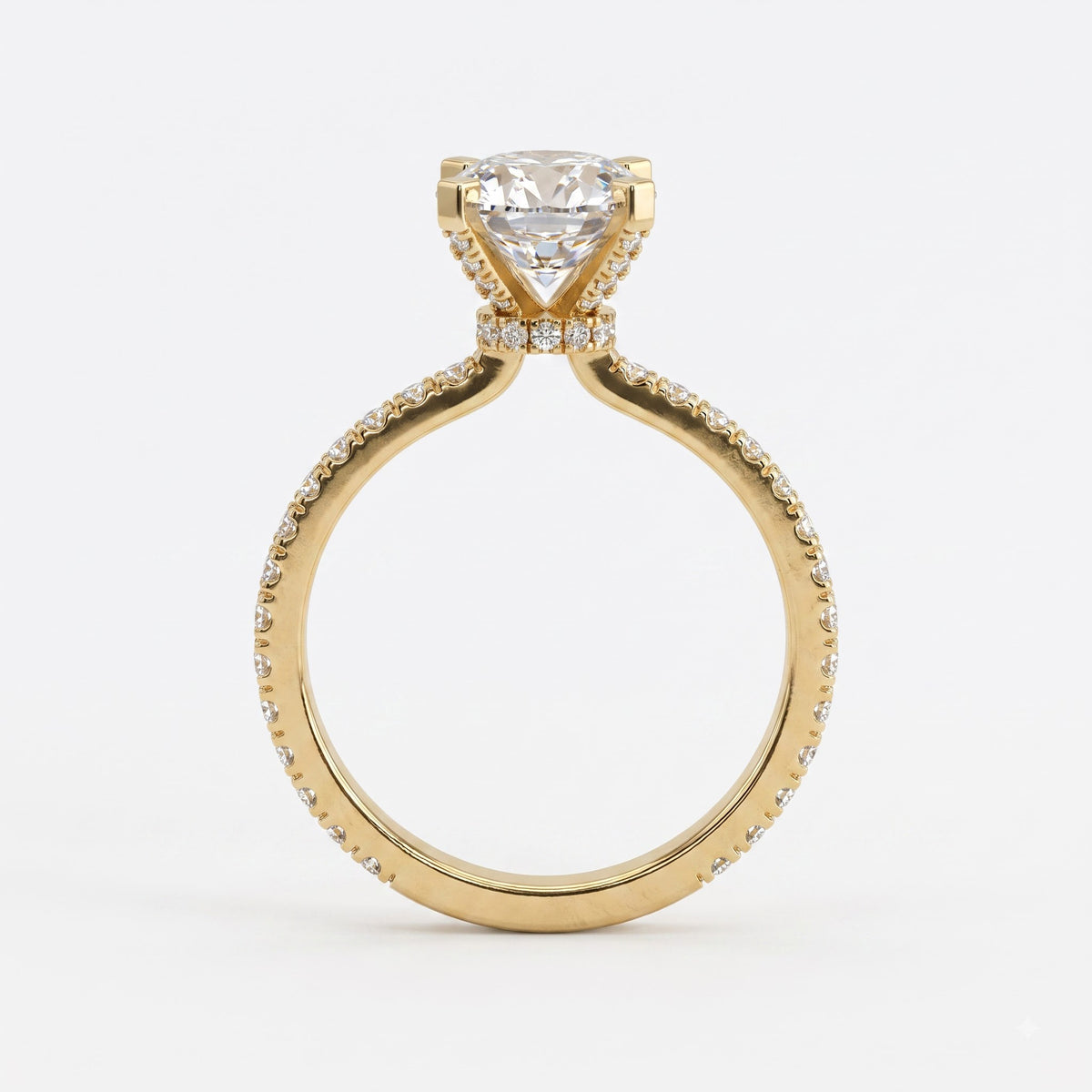 Celestia Aurelia Round Diamond Pavé Hidden Halo Engagement Ring