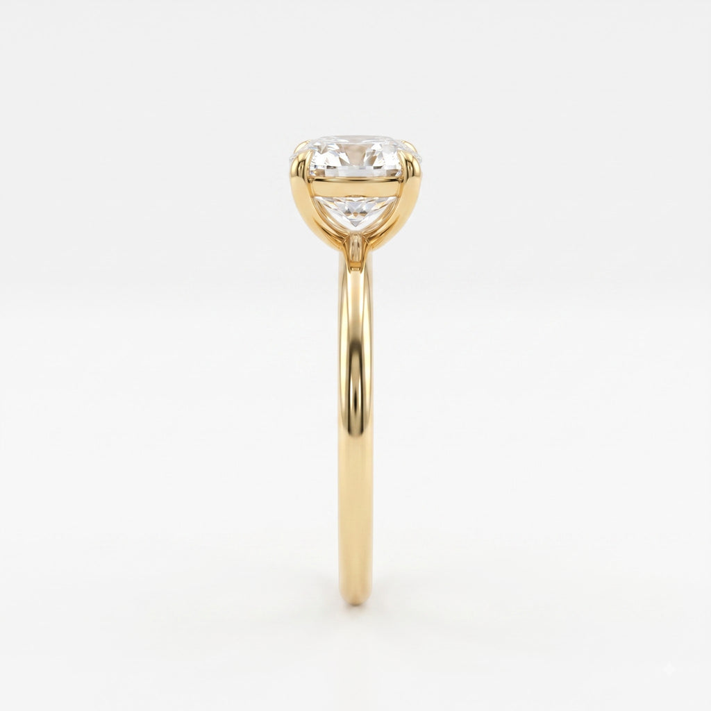 Modern Luxury Cushion Cut Diamond Solitaire Engagement Ring