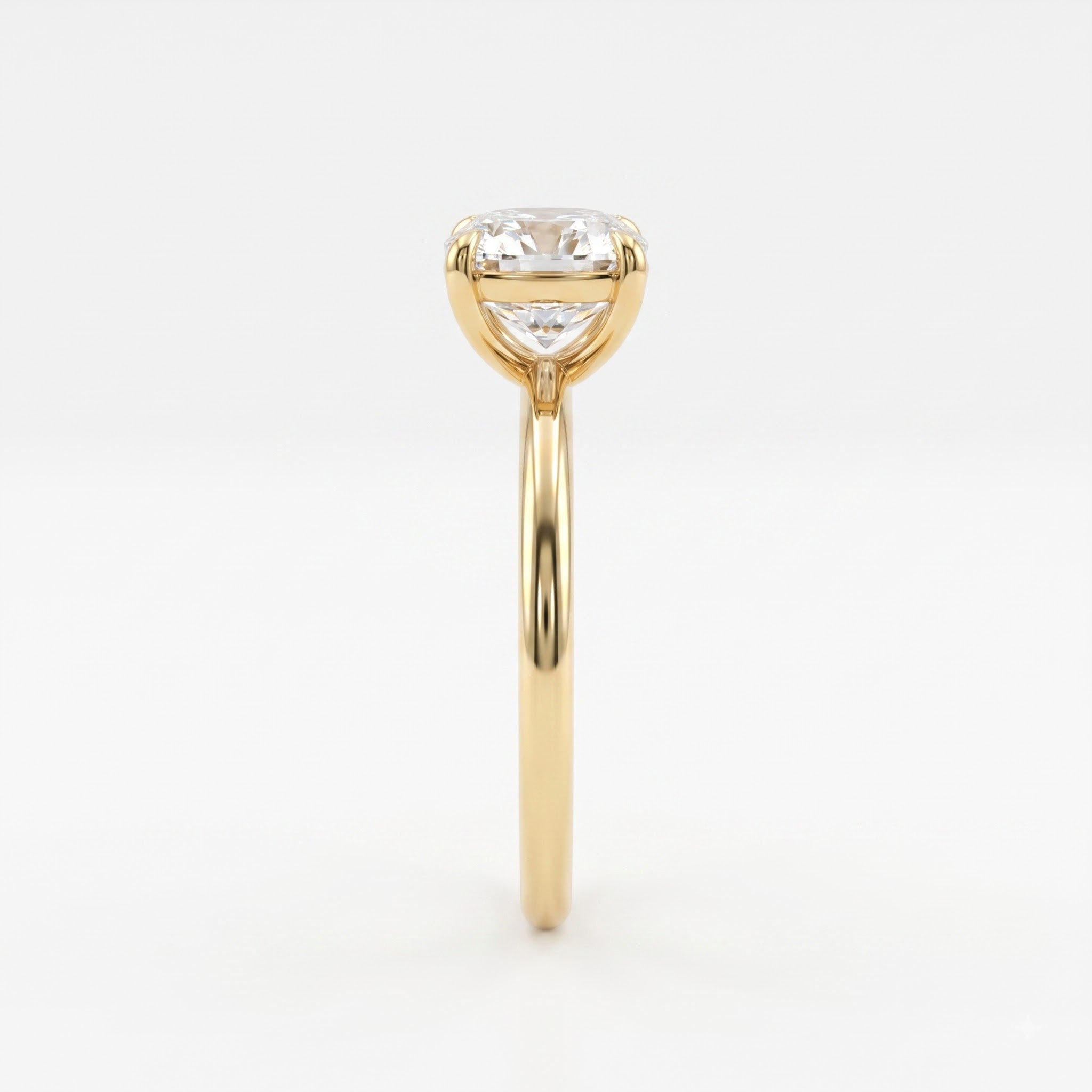 Modern Luxury Cushion Cut Diamond Solitaire Engagement Ring