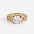 Modern luxury vintage-inspired Round Diamond Side Stone ring