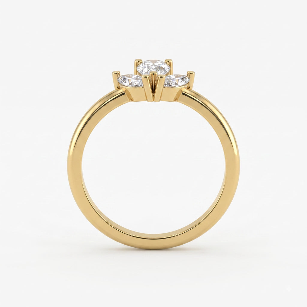 Pear-Cut Lab-Grown Diamond Floral Eternity Ring