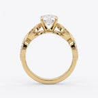 Modern luxury vintage-inspired Round Diamond Side Stone ring