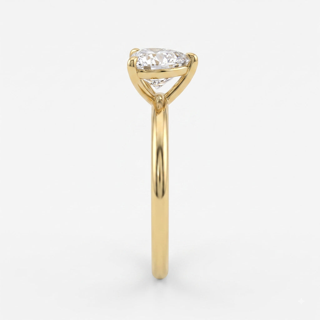 Minimalist Heart Cut Lab Diamond Engagement Ring