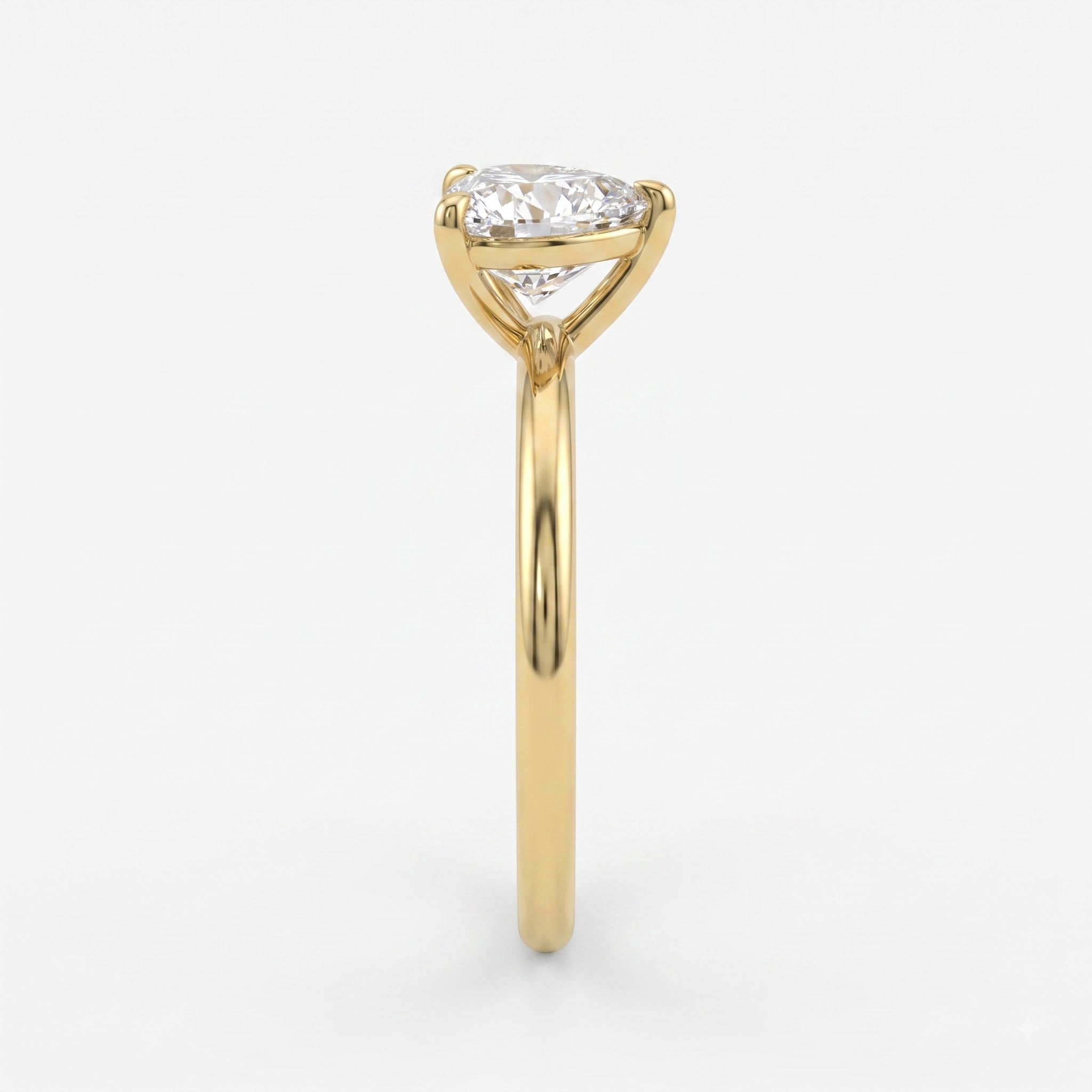 Minimalist Heart Cut Lab Diamond Engagement Ring