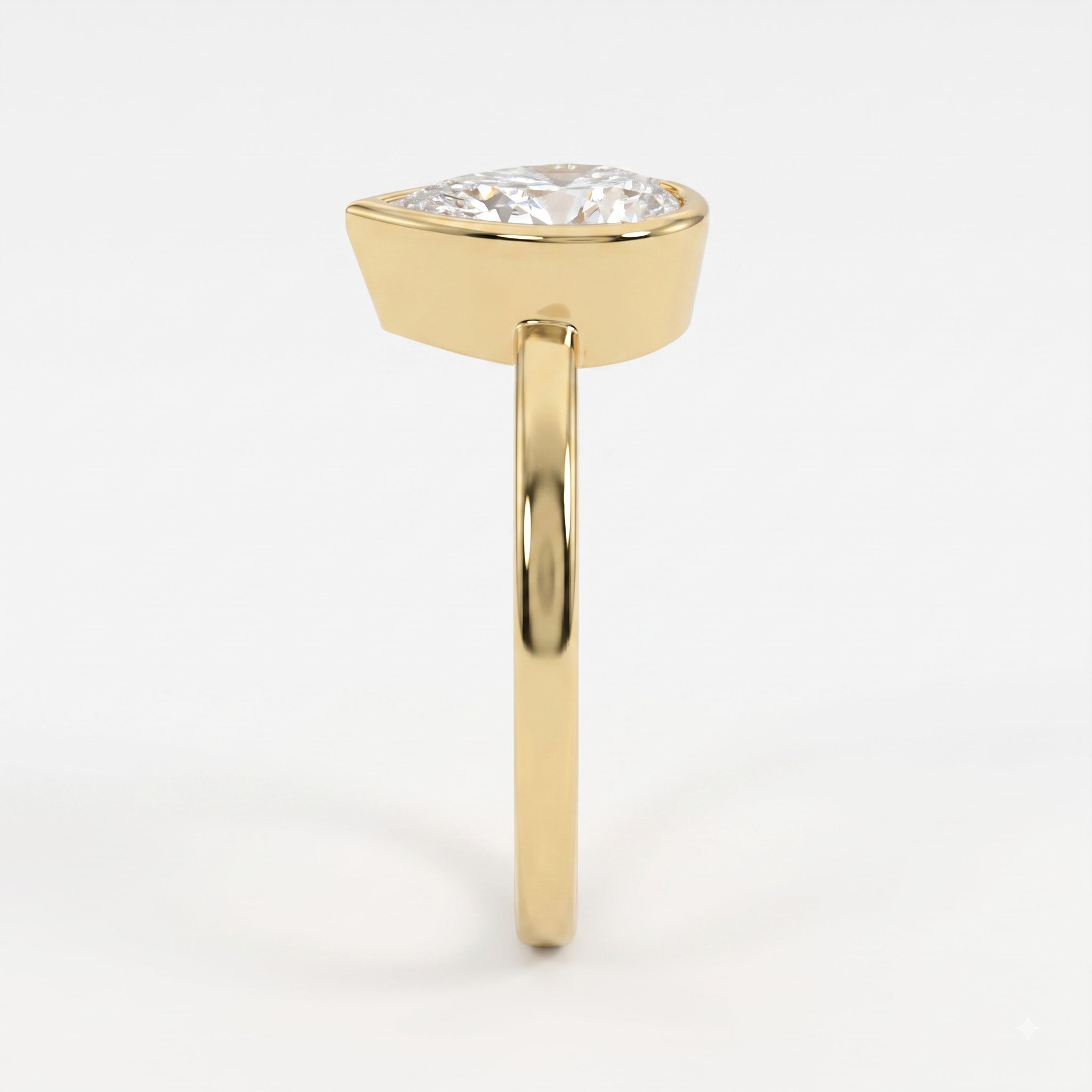 Vela Pear Diamond Bezel Setting Solitaire Ring