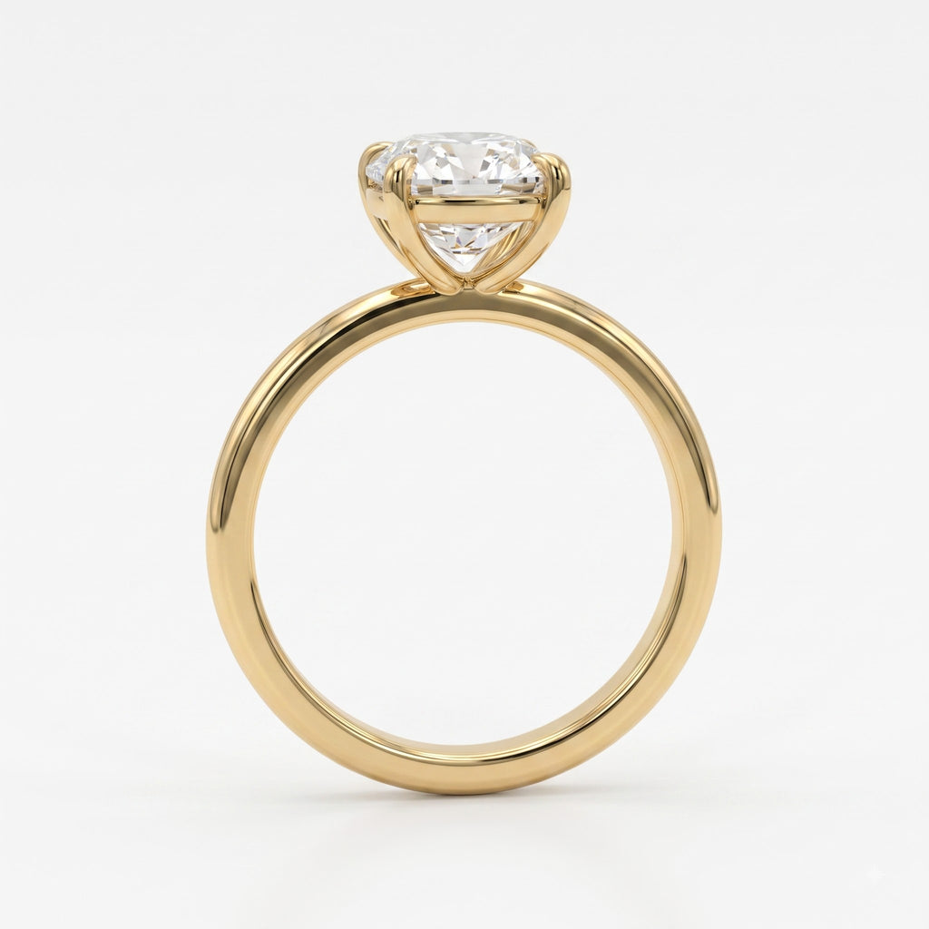 Modern Luxury Cushion Cut Diamond Solitaire Engagement Ring