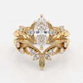Luxury Marquise-Cut Diamond Floral Vintage Engagement Ring