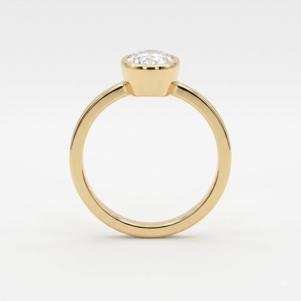 Aurelia Oval Diamond Bezel Setting Solitaire Ring