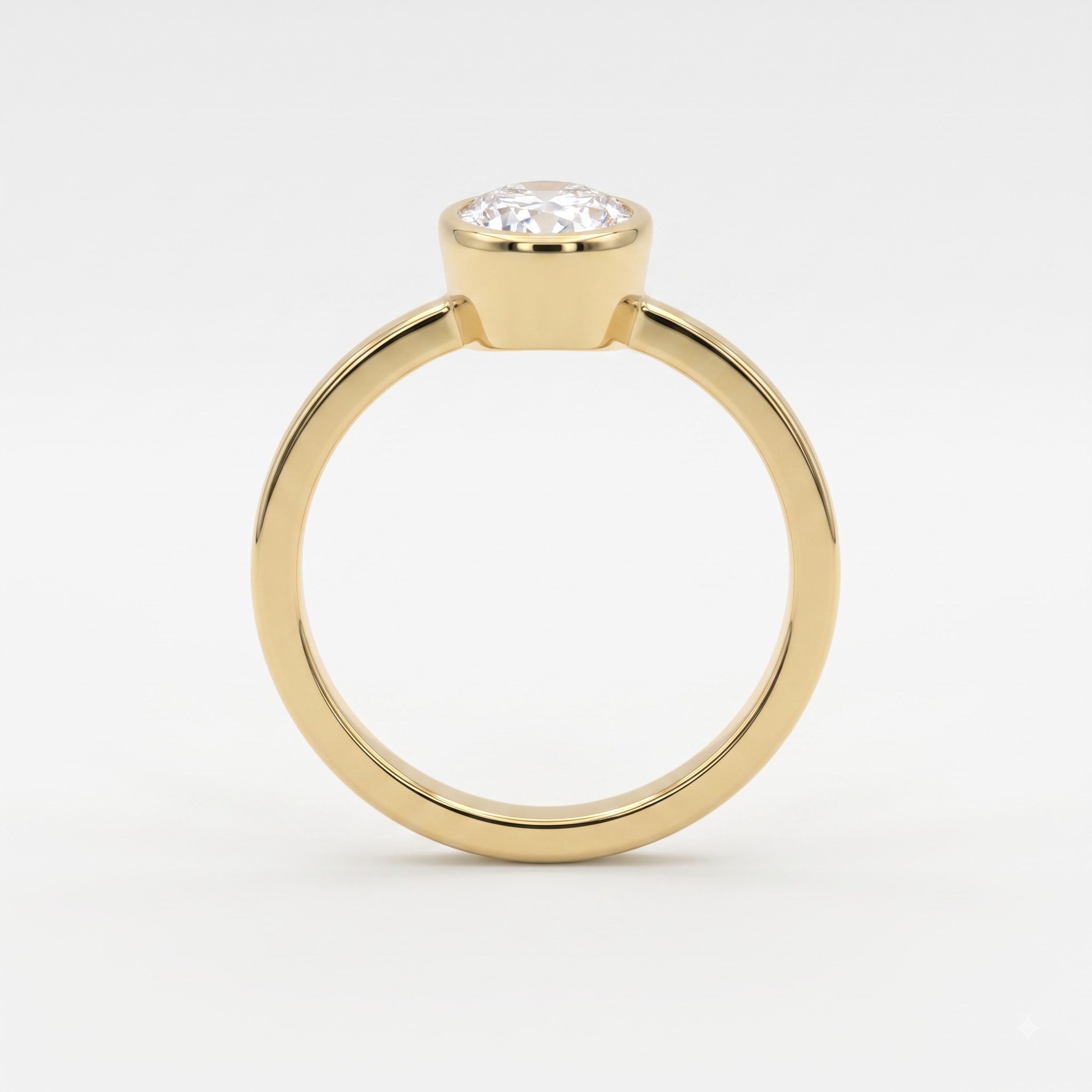 Aurelia Oval Diamond Bezel Setting Solitaire Ring